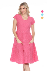 Puckered Cotton Dress - CARINE